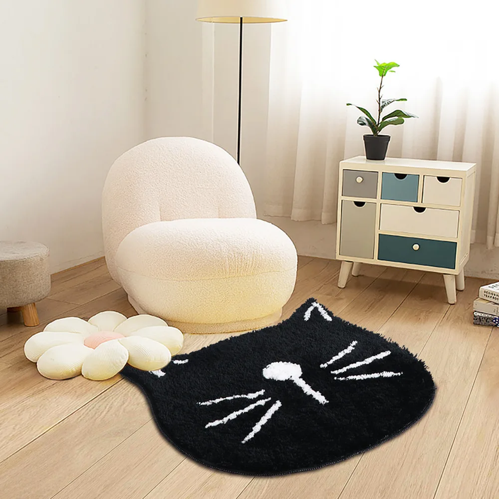 

Kawaii Cartoon Animal Bathroom Mat Soft Tufting Cat Kids Game Pad Living Room Carpet Anti-slip Hallway Rug Home Nursery Decor
