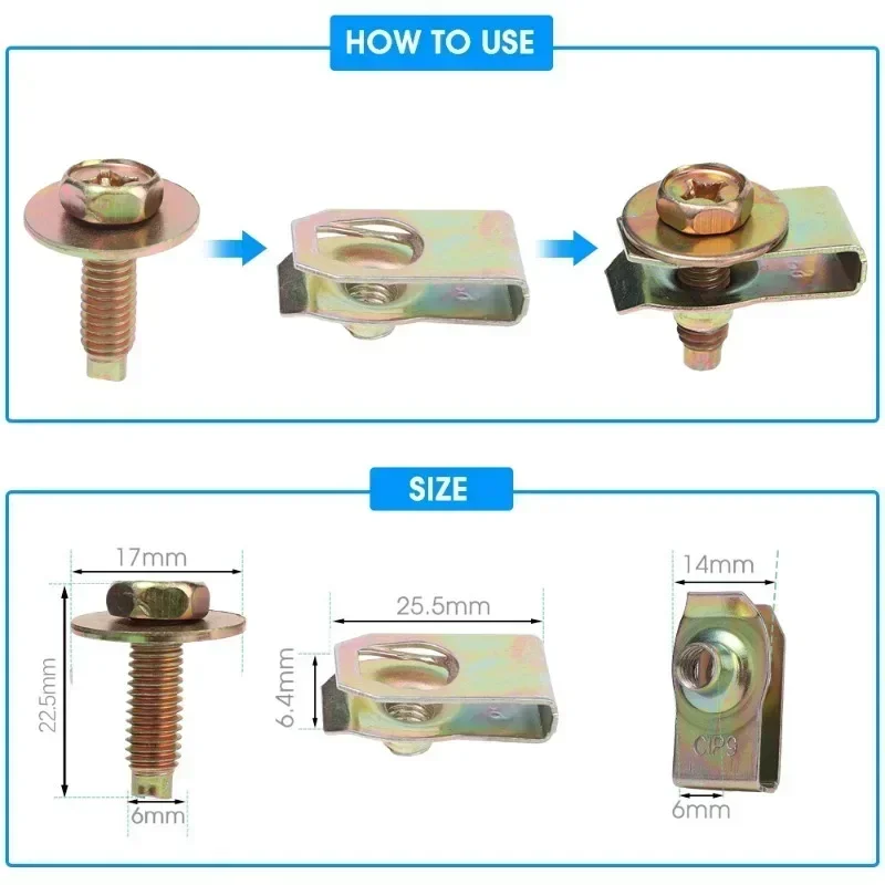 MAXQUU 50 Viti Autofilettanti per Auto, Carrozzeria e Parafango - Accessori per Riparazione Auto e Mobili (M5 x 16 mm