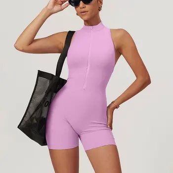 Combinaison Gym Femme Courte - Dos Ouvert & Scrunch