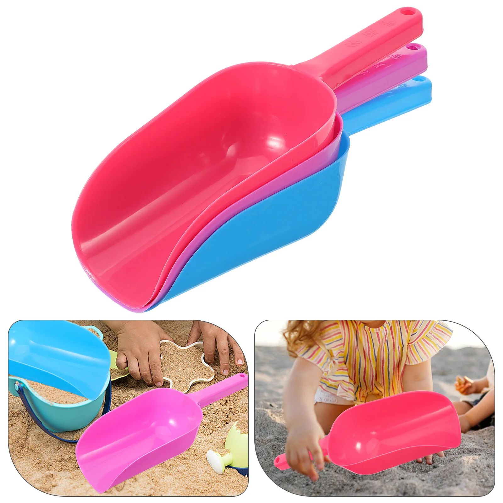 3Pcs Mini Sand Shovels Beach Toys Plastic Snow Spade Playthings for Children 6
