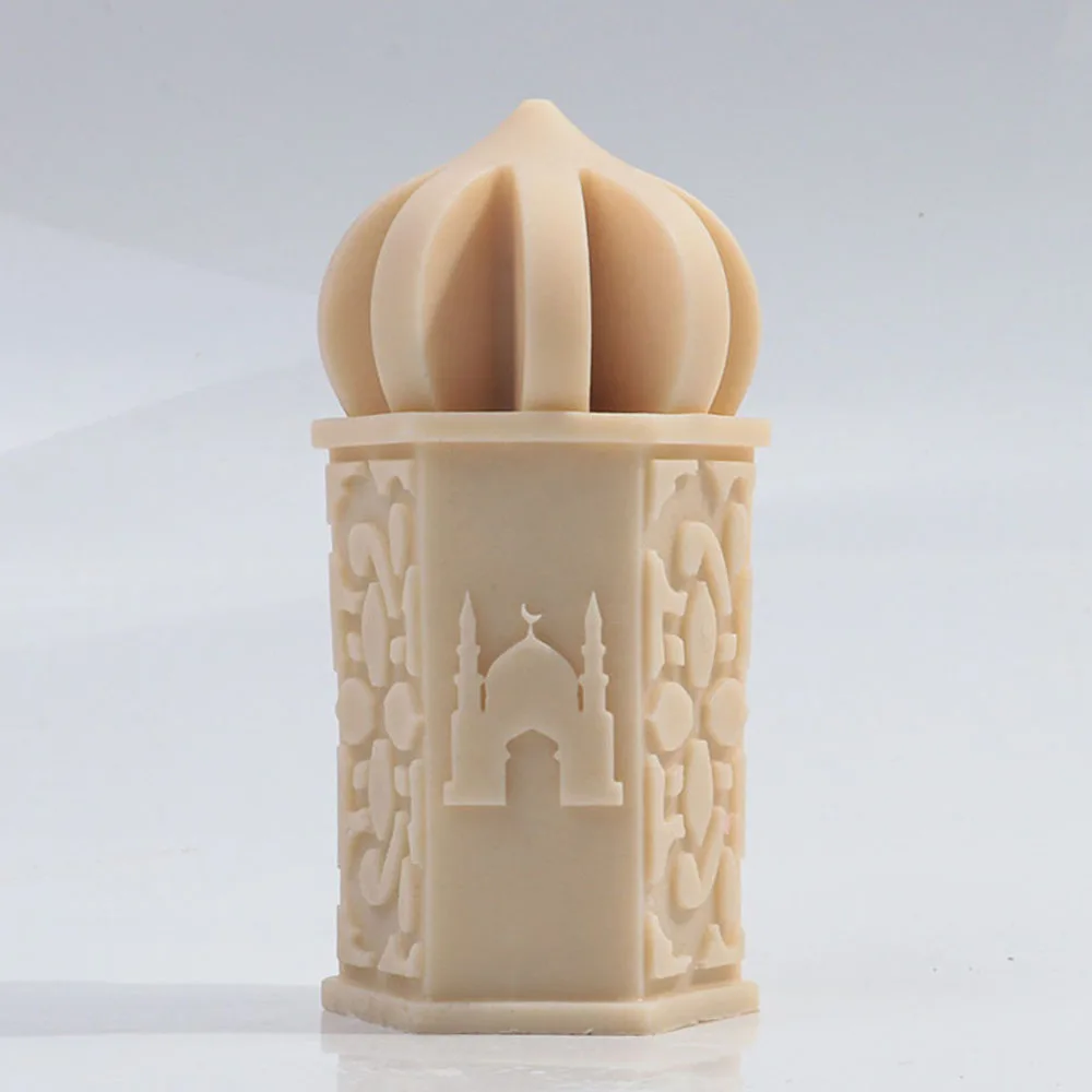 

3D Castle Top Cylinderical Candle Silicone Mold Handmade Pattern Column Scented Candle Gypsum Resin Mould Cake Tools Home Decor