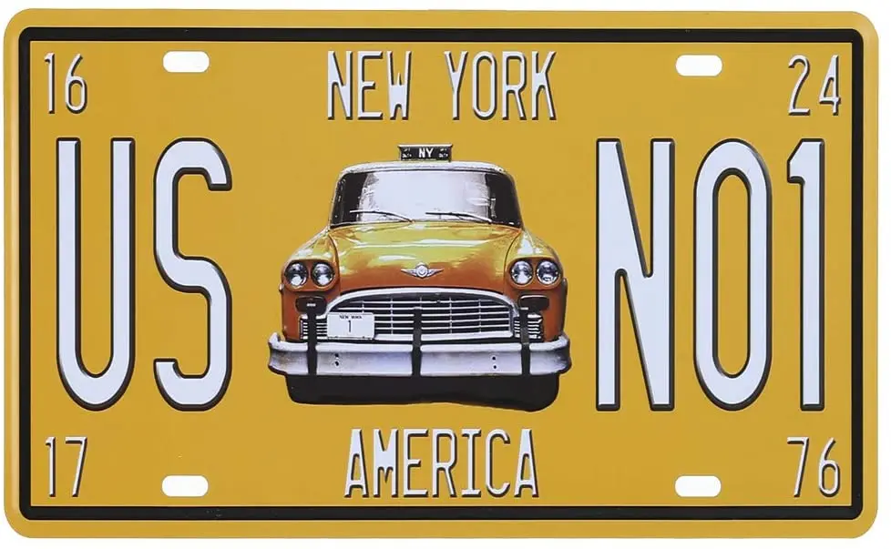 new york press license plate tin tag car truck posters painting wall hanging ATOBART New York America US NO1, Metal Tin Sign, Auto License Plate Embossed Tag Garage Home Bar Wall Decor 6x12 inch