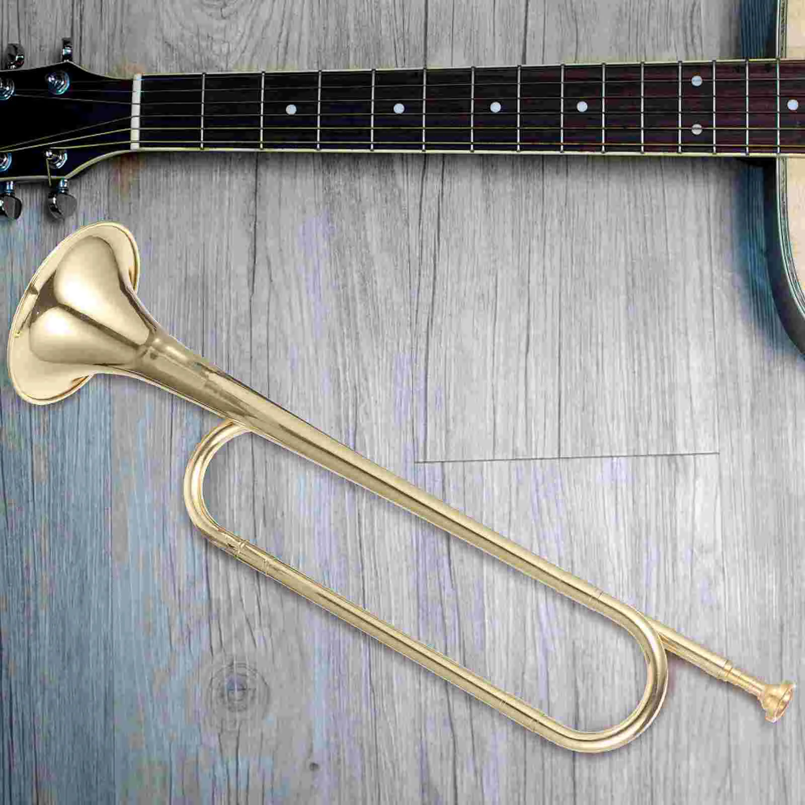 Golden Brass Trumpet Instrument for Youth Students Key Horn Stage Performance Decorative Gift for Music Lovers Home Office