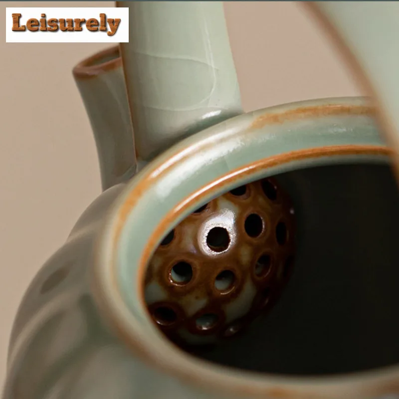 Five Famous Kilns Lifting Beam Pot Travel Tea Set Kit Aesthetic 1 Pot 4 Cups Tea Maker Organizer Portable Camping Handbag Cafes