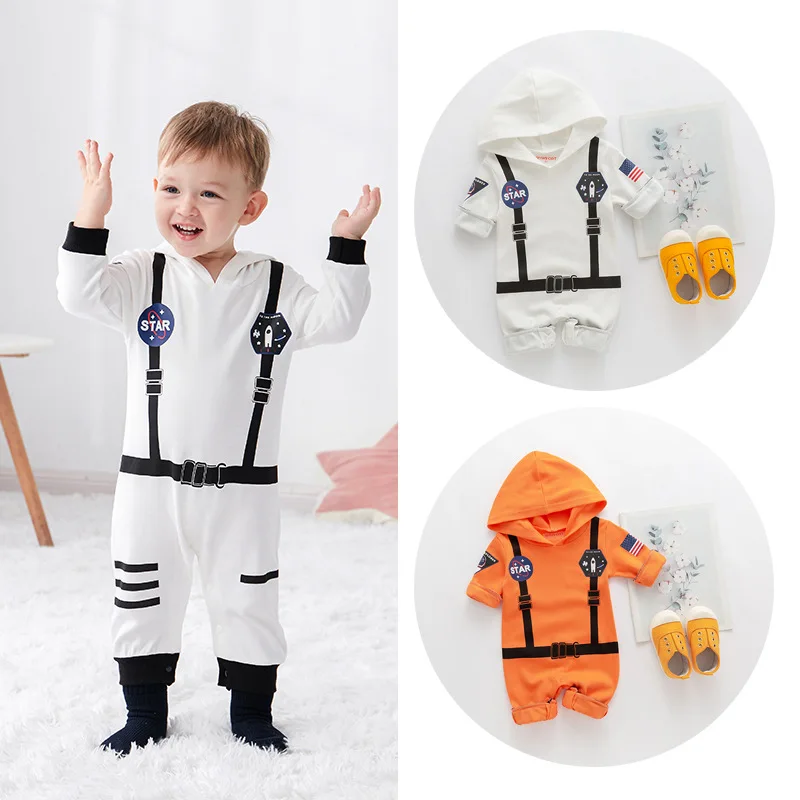 

Baby Boys Astronaut Costumes Infant Halloween Costume for Space Suit Summer Boys' Long Sleeved Jumpsuit Holiday Suit Girl Romper