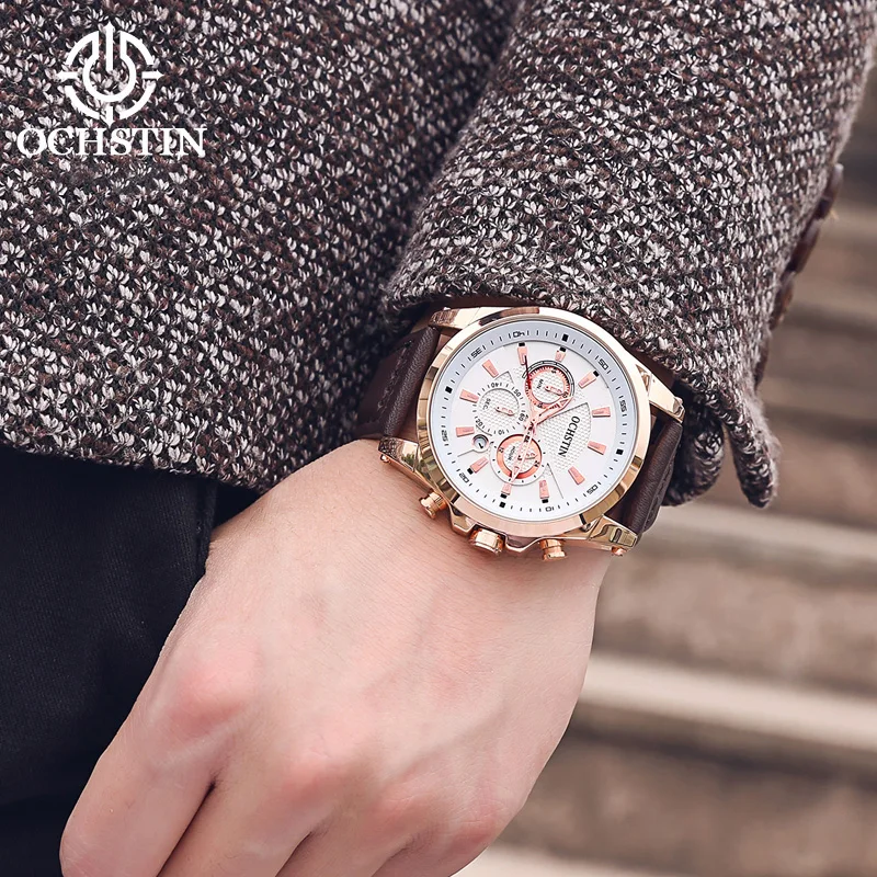 Promotional OCHSTIN 2024 Business Light Luxury Multifunction Automatic Quartz Movement Waterproof Watch Men's Quartz Watch