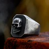 Simple Black Retro Gothic Skull Ring For Men Fashion Stainless Steel Punk Skull Biker Ring Unique Jewelry Gifts Dropshipping 3