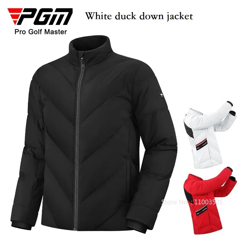 PGM Golf Men Keep Warm Jacket Thicken White Duck Down Coat Waterproof Sports Stand Collar Jacket Male Windproof Outerwear