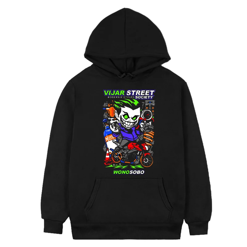 

Vijar Street Motorcycle Printed Shirt Casual Style Clothes Long Sleeve Top Cartoon Pair Creative Aesthetic Winter