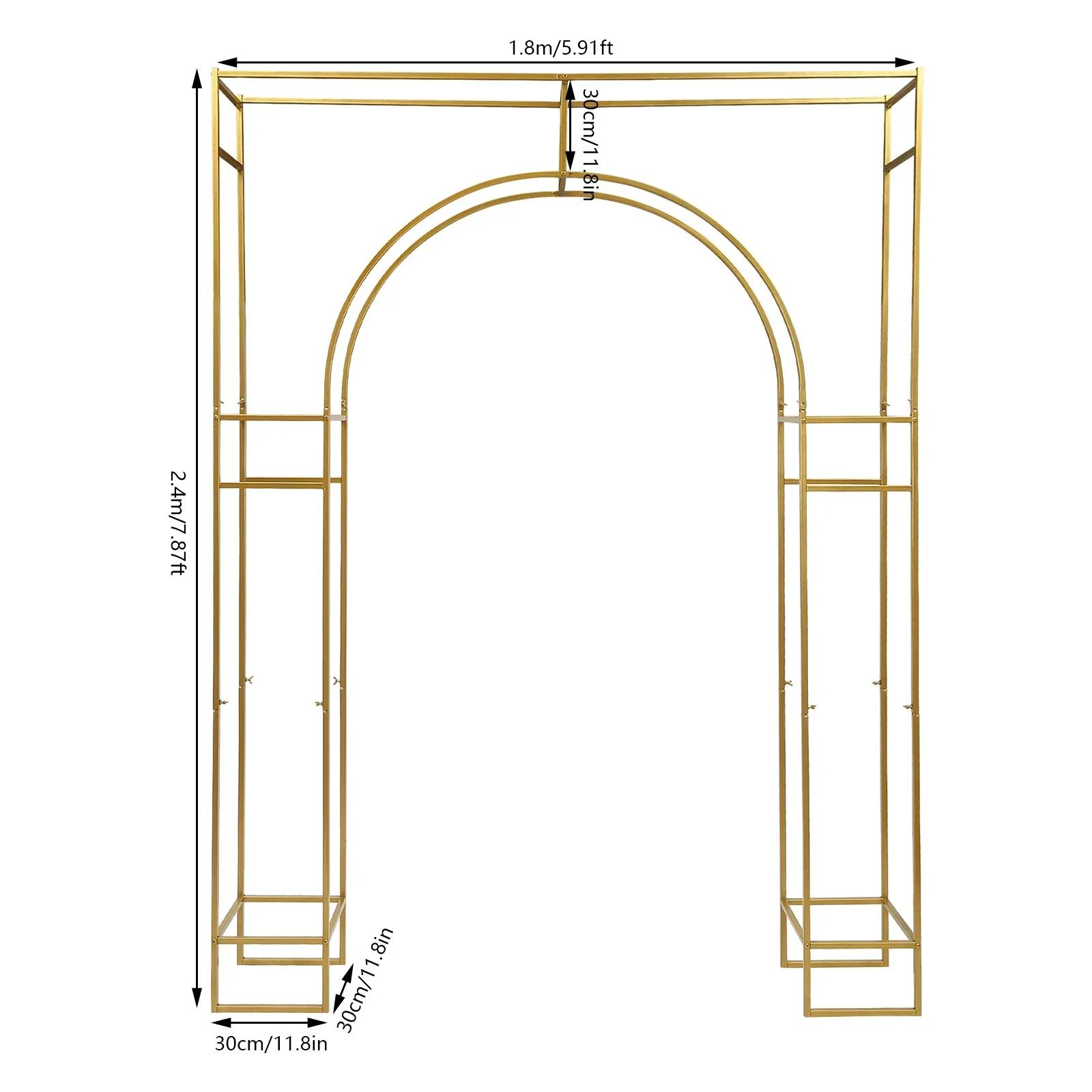 5.9x7.9inch Gold Wedding Arches for Ceremony Square Metal Balloon Arch Stand Garden Arbor Frame for Birthday Party Decoration