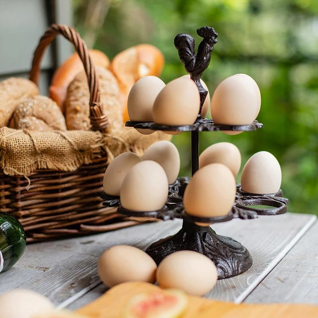 Egg Holder Countertop Egg Storage, Egg Baskets for Fresh Eggs, Vintage Cast  Iron Chicken Egg Basket Hold up to 12 Eggs 