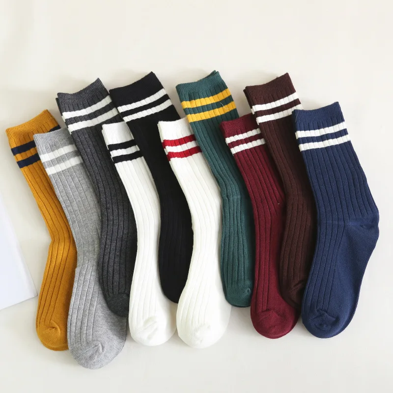 

Women'S Stockings Stripe Long Socks Color Matching Absorb Sweat Breathable Couple Style Stocking All-Match Socks For Women