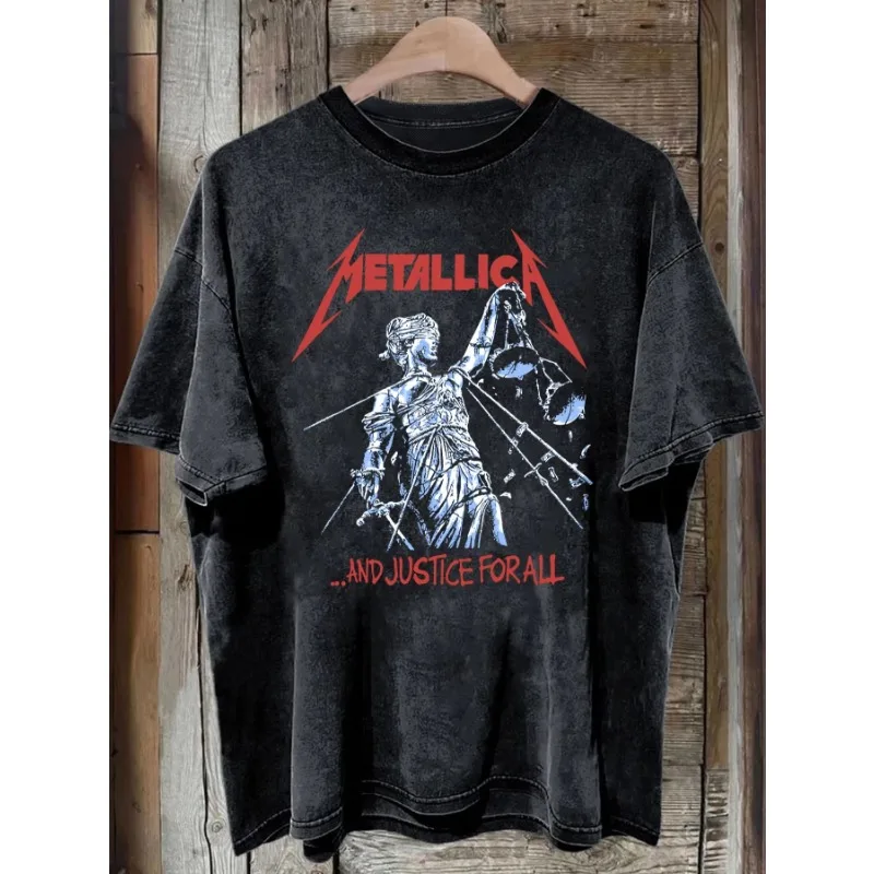 2026 Sommer Vintage Rockband-Muster Washed T-Shirts Y2K Grafik-Top Rock-Shirts für Damen Mode Damen Y2K Kleidung