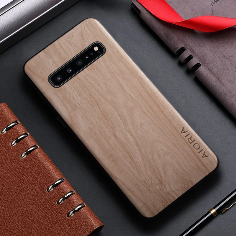 Bamboo Wood Pattern Leather Phone Case Cover