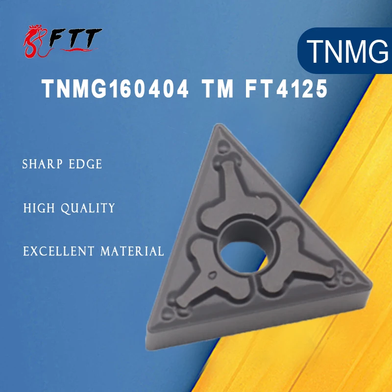 

10PCS TNMG160404 TM FT4125 High Quality Carbide Inserts External Turning Tool CNC Lathe Tools Metal Blade