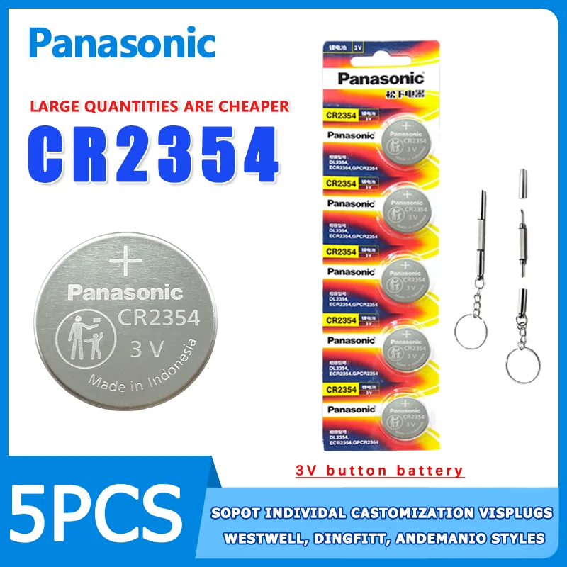 Batteria A Bottone Panasonic Cr2354 Batteria Al Litio 3V 5 Pezzi Per Strumenti Telecomando Fornello Di Riso Macchina Per Il Pane Chiave Per Auto Tesla