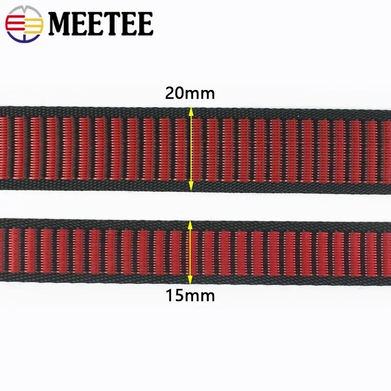 10 미터 15/20mm 나일론 반사 웨빙 스트랩 애완 동물 목걸이 안전 밴드 배낭 바이어스 바인딩 장식 브레이드 바느질 액세서리