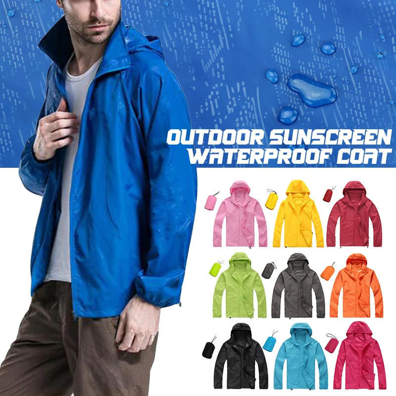 Men Women Quick-drying Jacket Thin Unisex Waterproof Raincoat Outdoor Hiking Cycling Sunscreen Jacket Ultra-Light Rainproof Coat ohsunny women sun protective scarf new upf 50 breathable face cover neck wraps washable quick dry for outdoor golf cycling