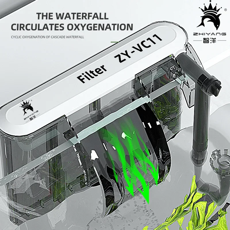 수족관 외부 필터, 폭포 필터 펌프, 탈지 필터가 있는 교수형 어항 필터, 벽걸이 필터