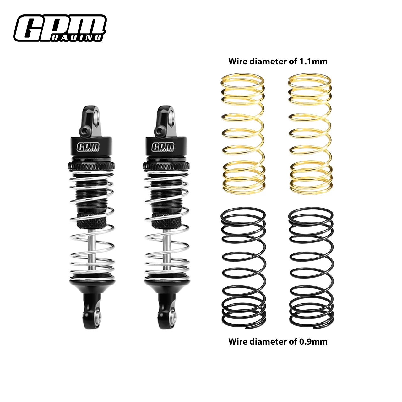 High-Performance Aluminum Adjustable Spring Shock, 58mm (Set of 2)
