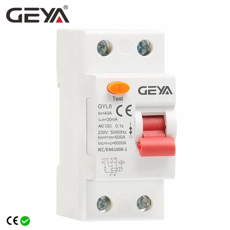 SALE GEYA GYL8 AC Type RCD ELCB RCCB Din Rail Residual Current Circuit Breaker  25A 40A 63A CE CB Approved