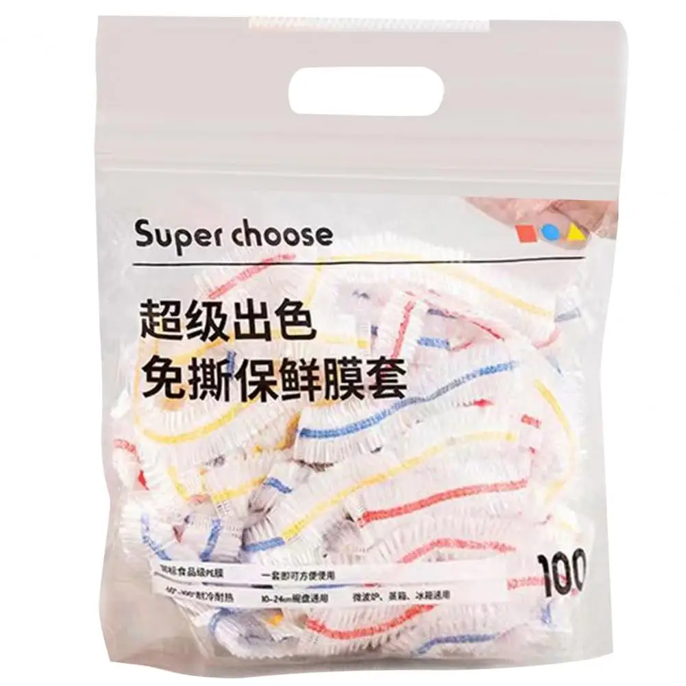Plastic Wrap Set for Food Preservation Elastic Rim Adjustable Food Wrap 100pcs Elastic Plastic for Bowls Fruit