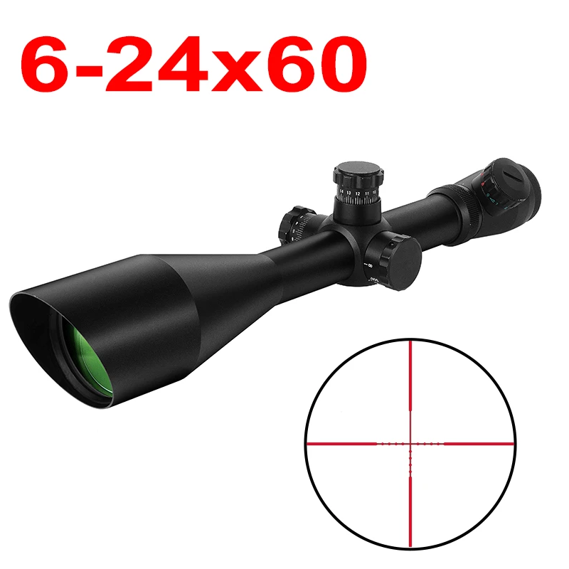 624x60 M1 Mil Dot Rifle Scope with Illuminated Red and Green Mildot