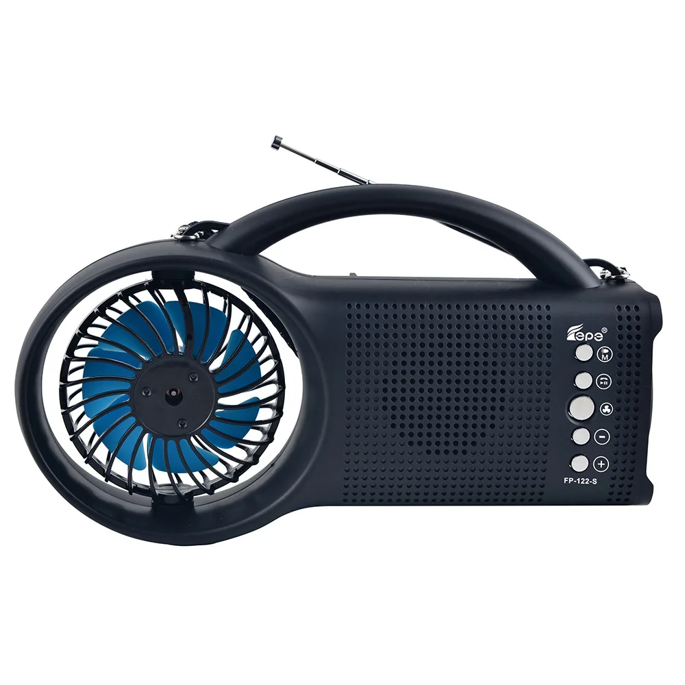 MD-122-S Solar Wireless Bluetooth Radio Outdoor Portable Fan Speaker Fire Emergency Broadcast