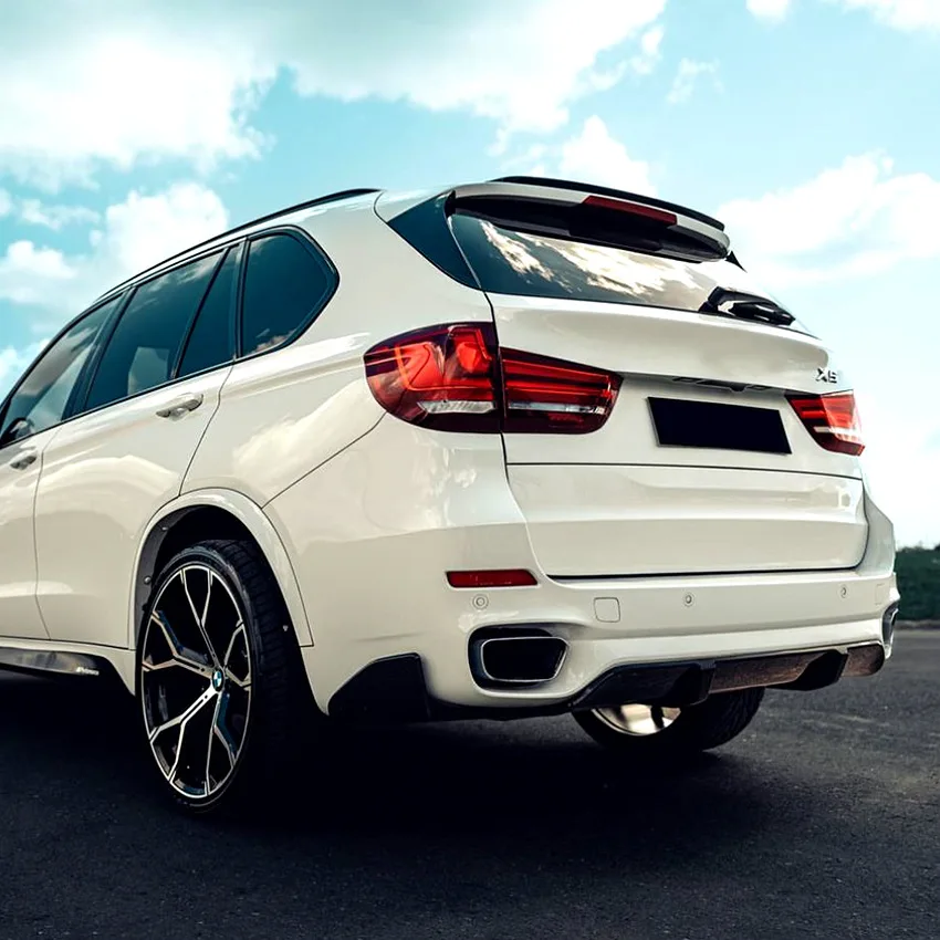 BMW X5 F15 M 스포츠 MP 스타일 리어 범퍼 립 디퓨저 스포일러 사이드 스플리터 커버 바디 키트 ABS 글로스 블랙 4개 (2014-2018)
