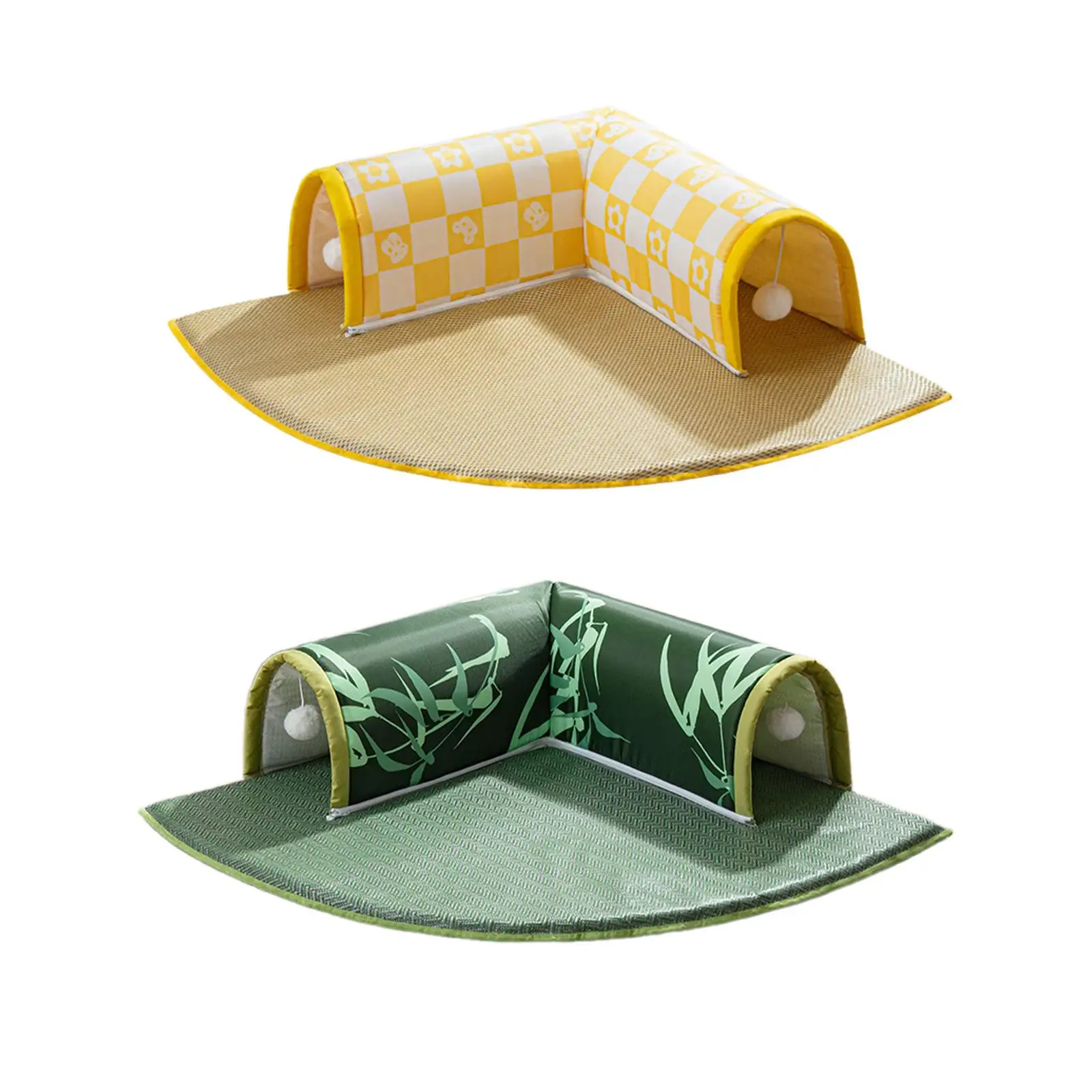 

2 in 1 Cat Bed Play Tunnel Kitty Training Pet Tunnel Playing Hut with Removable Mat for Small Animals Outdoor Indoor Rabbit Dogs