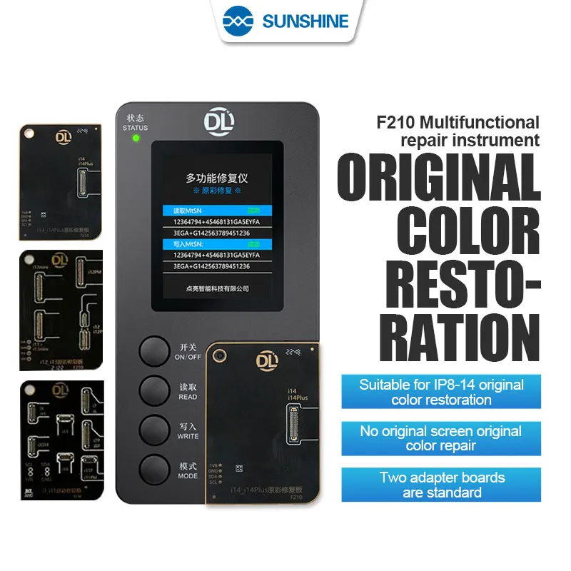 아이폰 8 XS 1112 13 미니 14 프로 15 LCD 화면, DL F210 트루 톤 복구 프로그래머, 오리지널 디스플레이, 컬러 수리 도구, 신제품