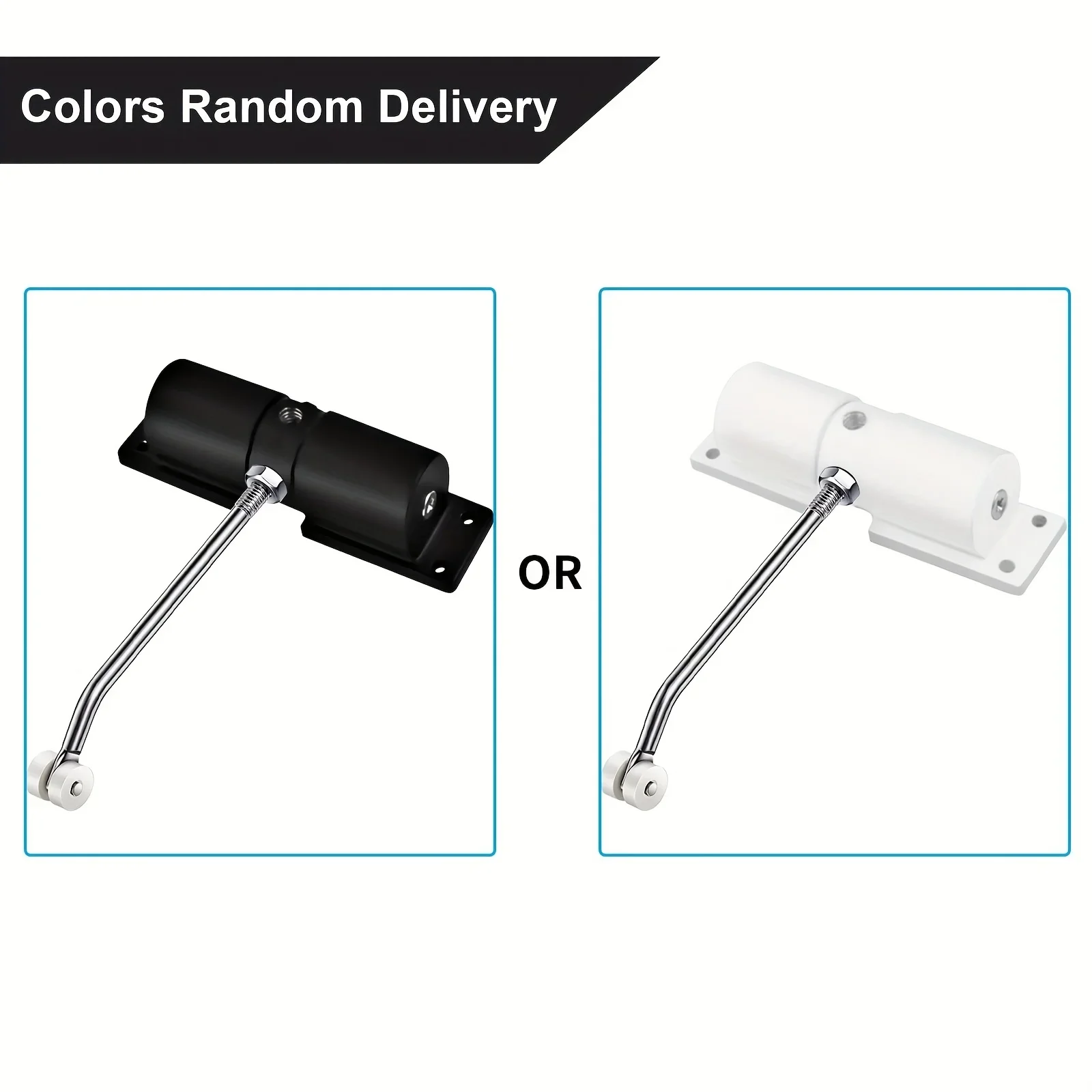 Door Closer Black, Automatic Heavy Duty Safety Spring Closer for Interior Exterior, Automatic Adjustable Closer, Surface Mounted