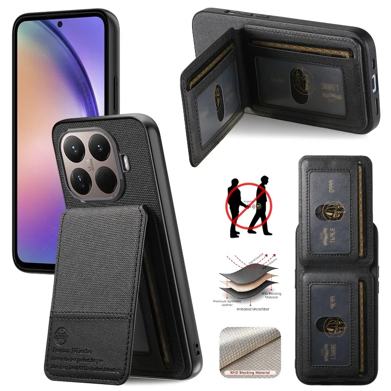 Premium PU Leather Flip Wallet Case with Card Slot and Stand – Magnetic Shockproof Bracket Cover
