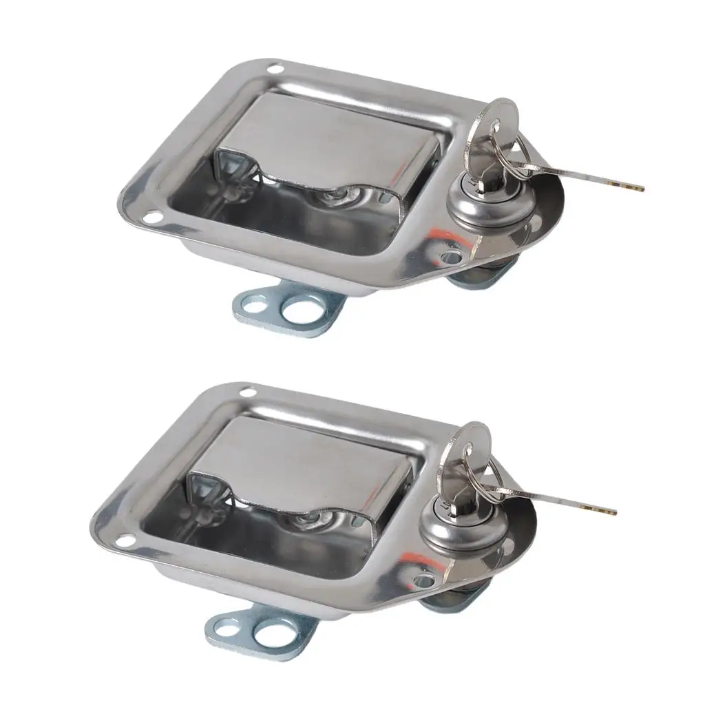 

2 х сверхмощный ящик для инструментов из нержавеющей стали для лодок и прицепов, дверная защелка для домов на колесах с ключами