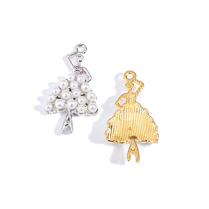10 Stück süße tanzende Mädchen Perlenanhänger Eule Liebe Schlüssel Legierung Charm für Schmuckherstellung Damen Halskette Ohrringe DIY Ornamente Geschenk – Detail 2