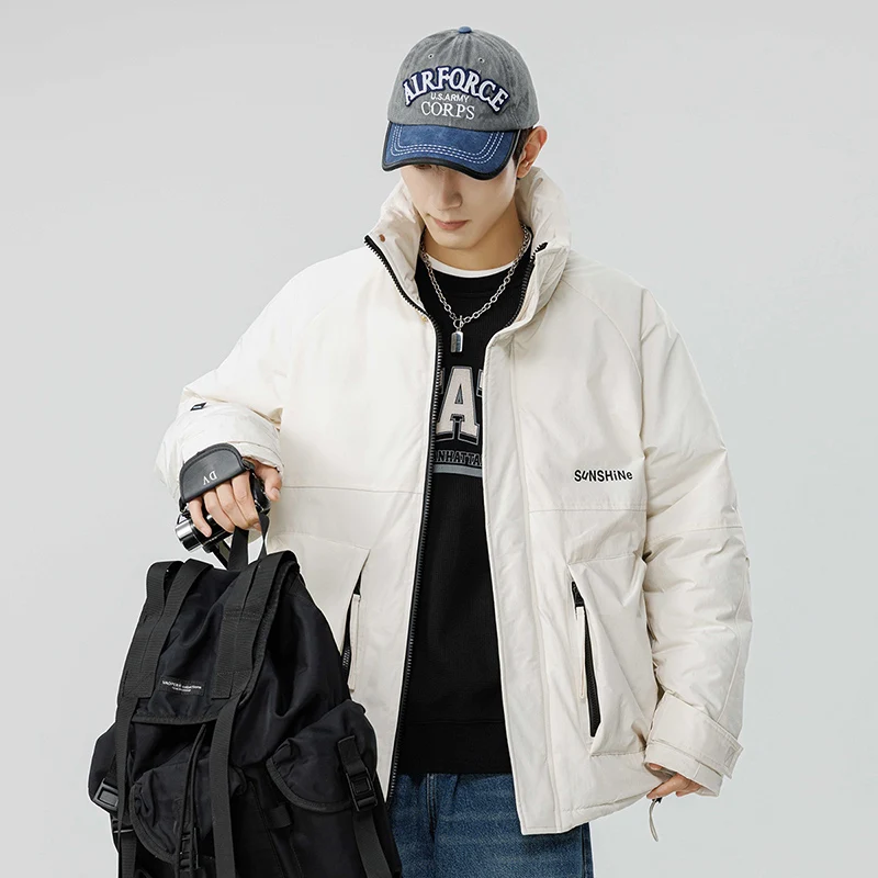 Men's Padded Jacket Winter Tactical Jacket Stand Collar Zip-up Windbreaker High Quality Waterproof Outerwear Unisex Thick Warm