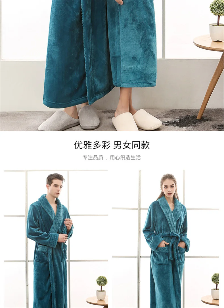 Plush Flannel Bathrobe for Women Long, Warm, Winter Night Robe 52