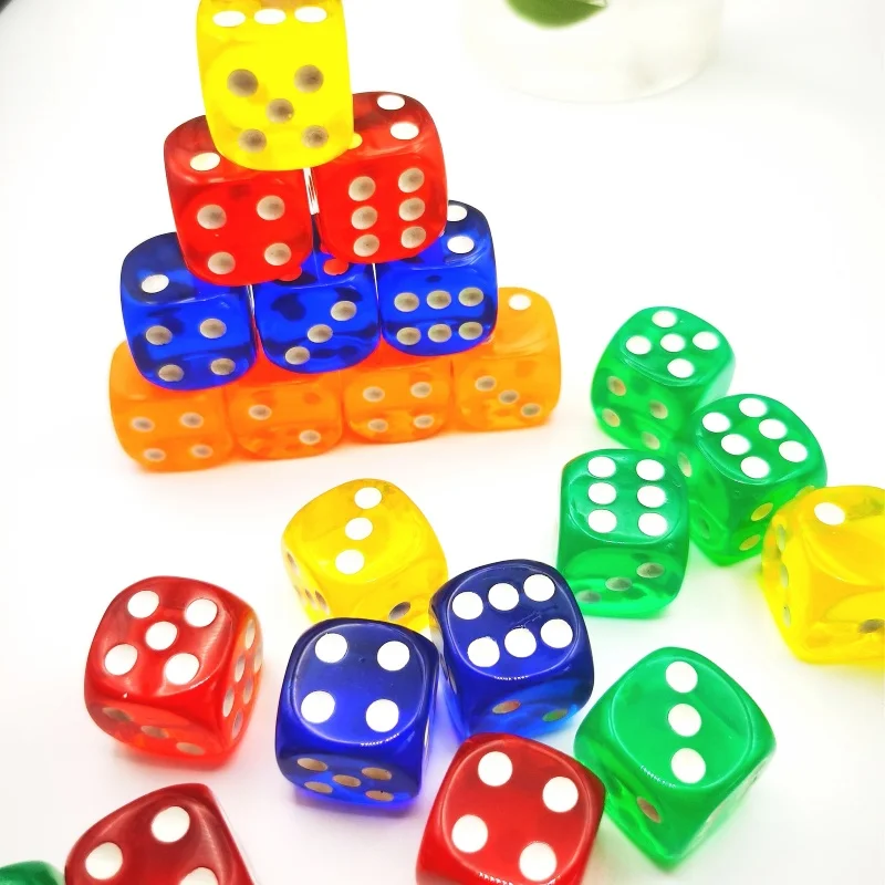 Game Dice Dice Set Acrylic Dice 5Pcs/set 19mm Game Dices 6 Faces Round Corner Acrylic Cube Dice Family Game Dice Spanish For Fun Pub Toy