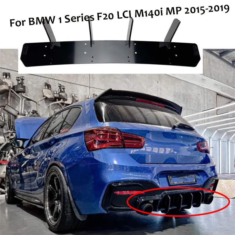 

2015-2019 For BMW 1 Series F20 LCI M140i MP Car Rear Bumper Lip Diffuser Spoiler Splitter Protector Guard Car Auto Accessories
