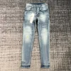 men scratch distressed slim fit blue jeans 1