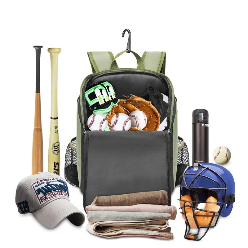Youth Kids Adults Baseball Bag Outdoor Sports Waterproof Softball Bag With Fence Hook Baseball Training Match Storage Backpack