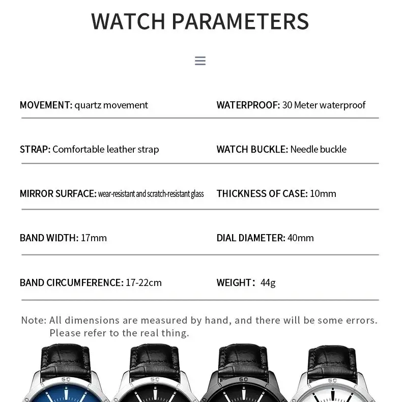 Exclusive Men's Leather Strap Quartz Watch - Classic, Fashionable & Waterproof