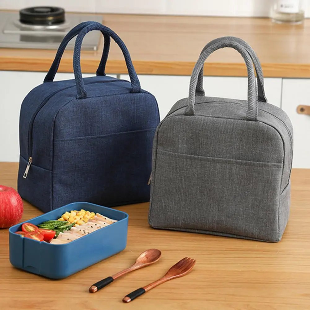 Wiederverwendbare, wärmeisolierte Bento-Tasche mit Stickerei, tragbare Cord-Lunch-Tasche für Kinder, ideal für die Arbeit in der Schule/Reisen – Detail 11