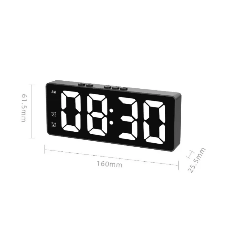 Simply LED Alarm Clock Student Digital Electronic Clock Voice Control Snooze Alarms Temperature Mute Table Clock