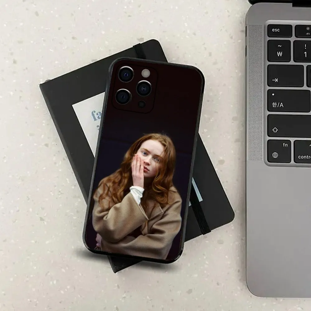 Elegant Sadie Sink Soft Black Phone Case - Premium Protective Cover