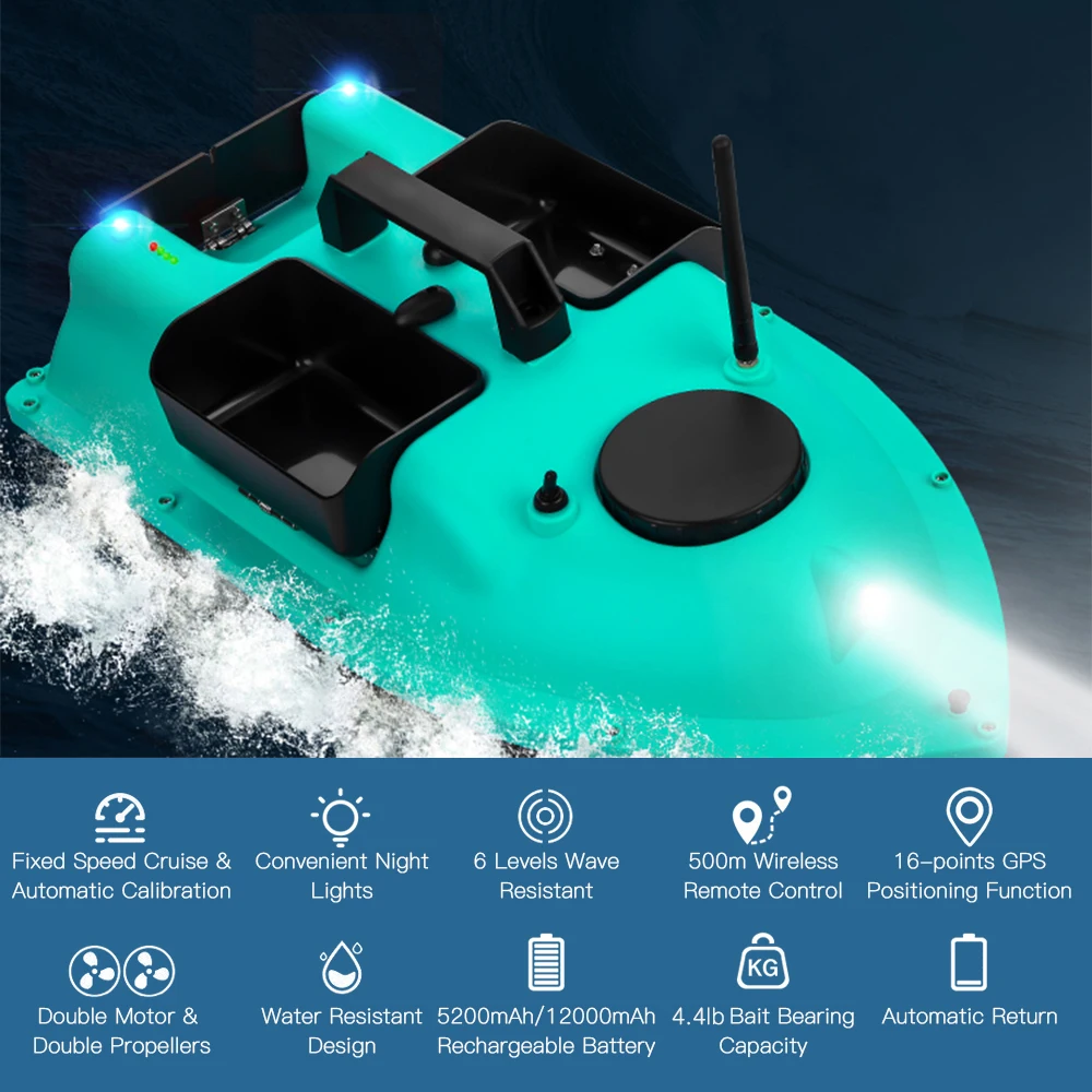 Professional Gps Fishing Bait Boat 500m Remote Control Automatic Bait Boat  With 3 Bait Containers Fish Finder Feeder Rc Boat - Fishing Tools -  AliExpress