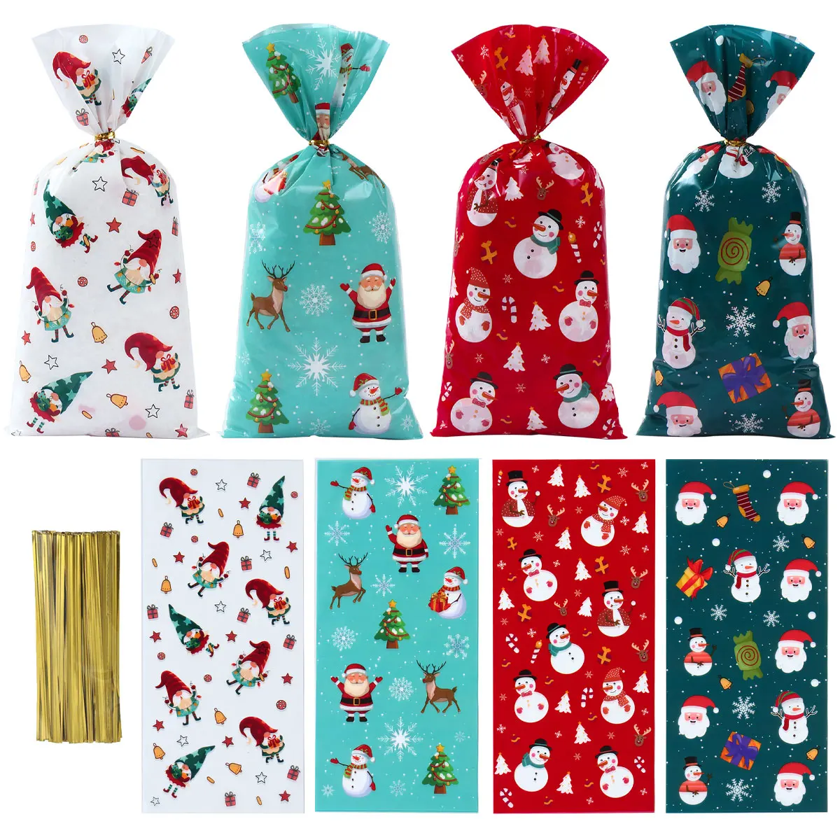 Christmas Candy Packaging Gift Bags 25/50/100pcs for Kids
