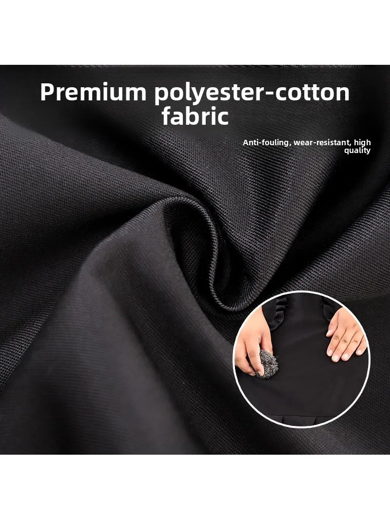 Kitchen Apron Set Long Sve Printed Waistcoat Workwear Faionable Adult Canvas Apron Anti-Stain Home Use Cleaning Tools