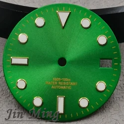 Luxury Multi-Color Luminous Date Window Aseptic Dial for Automatic Movement Watches (Green Gold)