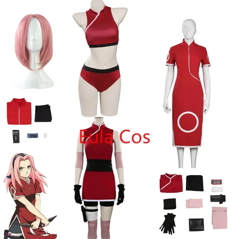 

Shippuuden Haruno Sakura костюмы для косплея, карнавальный костюм на Хэллоуин
